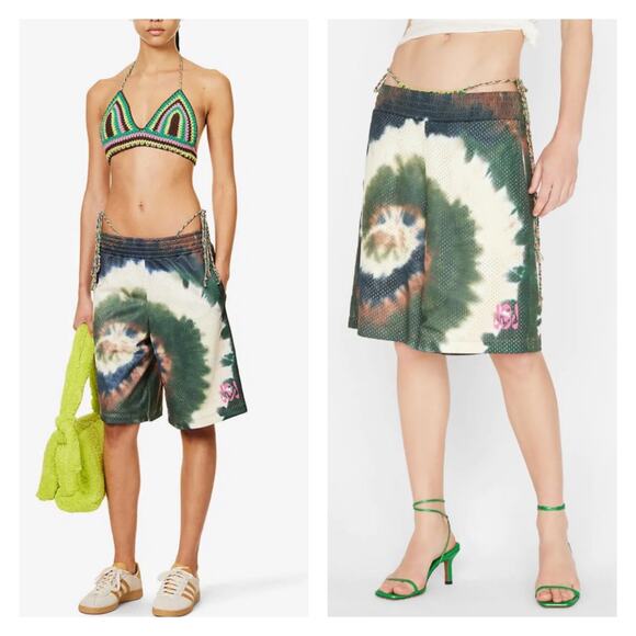 Frame Denim X Julia Star Jamois Tie Dye Sporty Basketball Shorts Size Medium - Picture 1 of 12